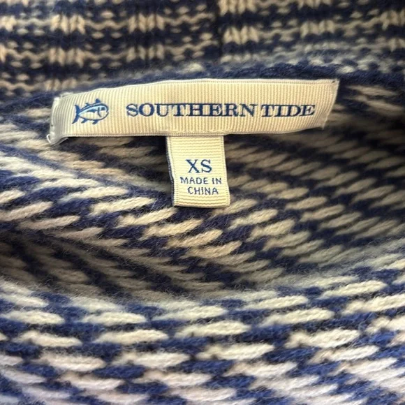 Southern Tide Women’s Sweater XS – Blue & White Wrap Merino Wool & Cashmere - Picture 7 of 12